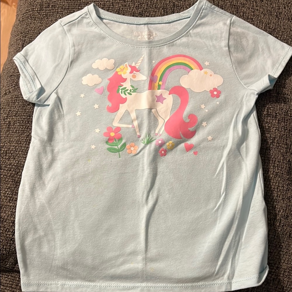 Kids Unicorn Graphic T-Shirt - Light Blue